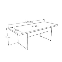 Mesa Para Reunião Tampo 40mm - L2.00x P900  Com Caixa de Tomada Atacadão Dos Móveis - 4