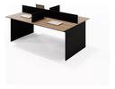 Ver imagem 4 de Mesa Escritório Plataforma 4 Lugares 180x120 - Cor: Castanho Tannat com Preto Onix