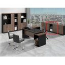 Ver imagem 1 de Mesa Escritório Plataforma 4 Lugares 180x120 - Cor: Castanho Tannat com Preto Onix