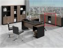 Ver imagem 1 de Mesa Escritório Plataforma 4 Lugares 180x120 - Cor: Castanho Tannat com Preto Onix