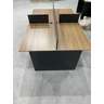 Mesa Escritório Plataforma 4 Lugares 180x120 - Cor: Castanho Tannat com Preto Onix - 5