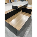 Ver imagem 3 de Mesa Escritório Plataforma 4 Lugares 180x120 - Cor: Castanho Tannat com Preto Onix