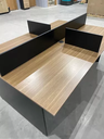 Ver imagem 3 de Mesa Escritório Plataforma 4 Lugares 180x120 - Cor: Castanho Tannat com Preto Onix