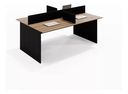 Ver imagem 2 de Mesa Escritório Plataforma 4 Lugares 180x120 - Cor: Castanho Tannat com Preto Onix