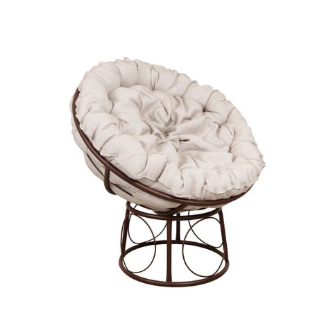 Poltrona Ninho Tabaco com Tecido de Linho 90cm Paris Luz