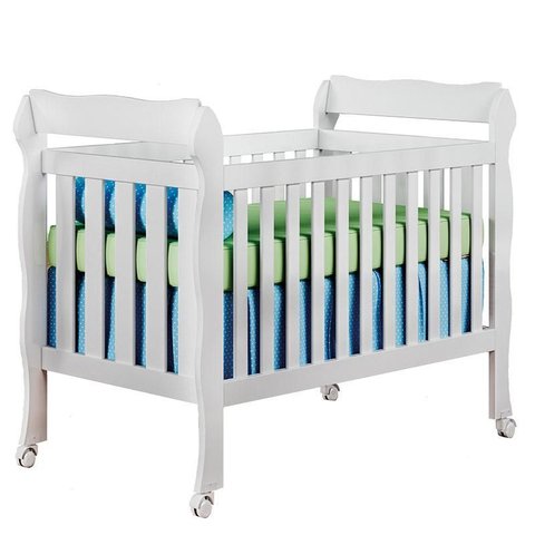 Berço Americano Lila com Colchão para Berço Americano e Cômoda Gaveteiro Ternura Baby Branco Brilho 