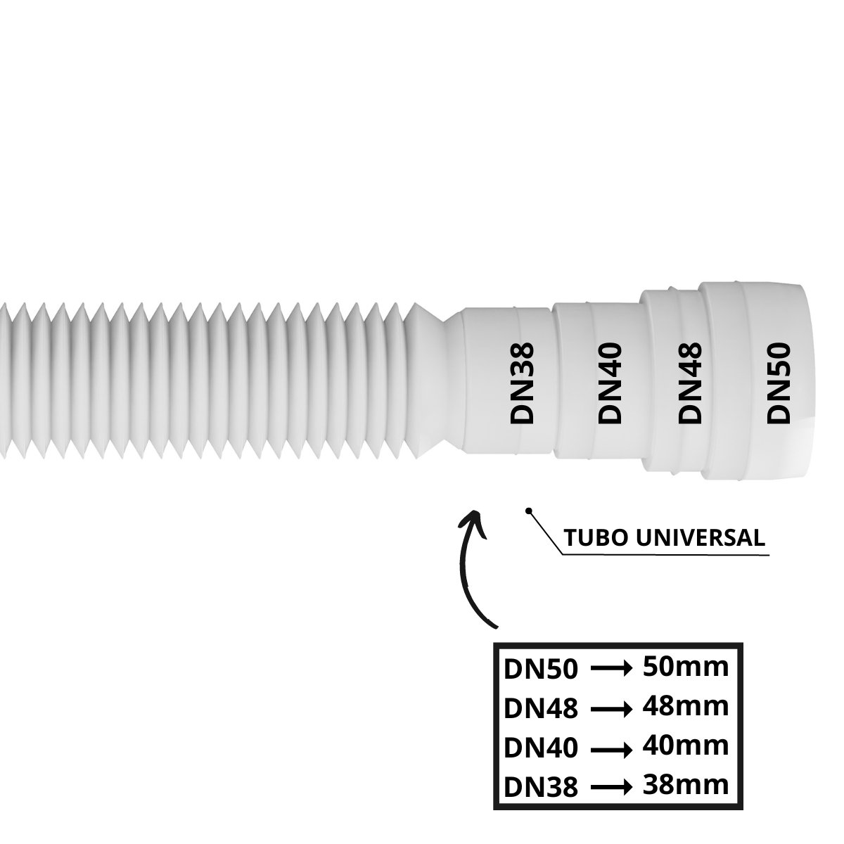 Sifão Sanfonado Com Copo 49cm Branco | Astra - 4