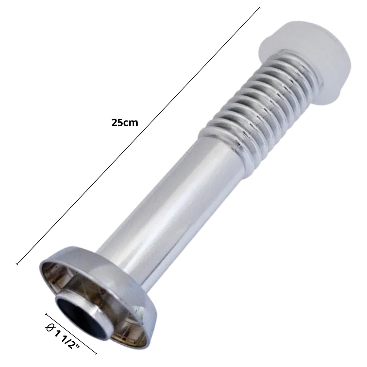 Conjunto Tubo de Ligação Ajustável Para Bacia Sanitária 25cm x 1.1/2" Cromado | Astra - 2