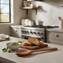 Ver imagem 5 de Kit 6 Colheres de Pau 25 Cm em Madeira Artesanal Teixeira:marrom-claro