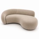 Ver imagem 5 de Sofá Zah 240 cm 4 Lugares Luxo Orgânico Curvo Bouclé Premium:Veludo Bege