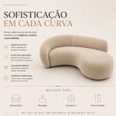 Ver mais imagens de Sofá Zah 240 cm 4 Lugares Luxo Orgânico Curvo Bouclé Premium:Veludo Bege