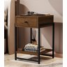 Mesa Cabeceira Lateral Cama Quarto Estilo Industrial - Canela - 1