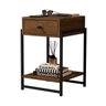 Mesa Cabeceira Lateral Cama Quarto Estilo Industrial - Canela - 3