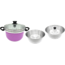 Ver imagem 2 de Conjunto Multiuso Azul 3 Peças com Tampa de Vidro 4,5 Litros