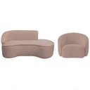 Ver imagem 2 de Kit Divã Recamier Orgânico Marrocos 160cm Lado Direito e 1 Poltronas Amore Linho Rose