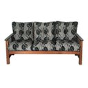 Ver imagem 2 de Sofá Cancún 3 Lugares de Madeira Banco Super Resistente Estampa Floral Preta