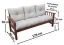 Ver imagem 5 de Conjunto Cancún Sofá 3 Lugares e Poltronas de Madeira Banco Super Resistente Liso Creme