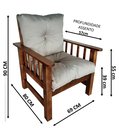 Ver imagem 4 de Conjunto Cancún Sofá 3 Lugares e Poltronas de Madeira Banco Super Resistente Liso Creme