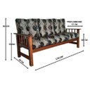 Ver imagem 3 de Conjunto Cancún Sofá 3 Lugares e Poltronas de Madeira Banco Super Resistente Estampa Floral Preta