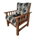 Ver imagem 3 de Conjunto Cancún Sofá 3 Lugares e Poltronas de Madeira Banco Super Resistente Estampa Floral Preta