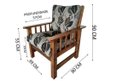 Ver imagem 4 de Conjunto Cancún Sofá 3 Lugares e Poltronas de Madeira Banco Super Resistente Estampa Floral Preta