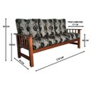 Ver imagem 4 de Conjunto Cancún Sofá 3 Lugares e Poltronas de Madeira Banco Super Resistente Estampa Floral Preta