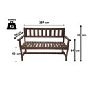 Ver imagem 2 de Banco Namoradeira Ana Maria em Madeira Maciça Acabamento em Polisten Super Resistente