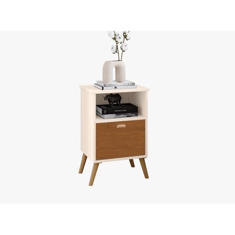 Mesa de Cabeceira Maragogi Off/Cinamomo - Vrk Comercio On-Line