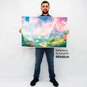 Ver imagem 2 de Quadro Decorativo Castelo Das Princesas em Moldura Caixa Tacolado Moldura Caixa Alta 4,5cm Branca Co