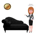 Ver imagem 5 de Recamier Divã Larissa 150cm Direito Suede:preto/liso