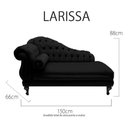 Ver imagem 4 de Recamier Divã Larissa 150cm Direito Suede:preto/liso