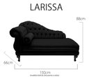 Ver imagem 4 de Recamier Divã Larissa 150cm Direito Suede:preto/liso