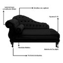 Ver imagem 3 de Recamier Divã Larissa 150cm Direito Suede:preto/liso