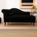 Ver imagem 1 de Recamier Divã Larissa 150cm Direito Suede:preto/liso