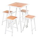 Ver imagem 3 de Conjunto De Mesa E 4 Bancos Quadrado Branco Área Externa