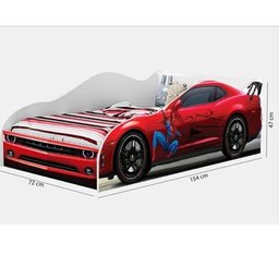 Cama Carro Infantil Homem Aranha Vermelho 100% MDF J&A Móveis - 3
