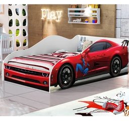 Cama Carro Infantil Homem Aranha Vermelho 100% MDF J&A Móveis - 2