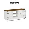 Rack Branco 2 Portas Madeira Maciça - 2