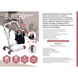 Guincho Elevador Manual Para Transferência De Acamados Até 180kg D5000 - Dellamed - 11