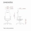 Ver imagem 3 de Cadeira Presidente Brizza Tela - Autocompensador Slider - Base Standard - Braços 3d Pp - Plaxmetal