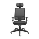 Ver imagem 1 de Cadeira Presidente Brizza Tela - Autocompensador Slider - Base Standard - Braços 3d Pp - Plaxmetal