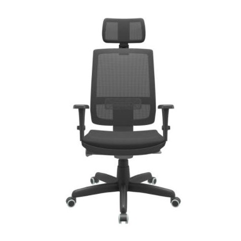 Cadeira Presidente Brizza Tela - Autocompensador Slider - Base Standard - Braços 3d Pp - Plaxmetal