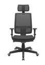 Ver imagem 1 de Cadeira Presidente Brizza Tela - Autocompensador Slider - Base Standard - Braços 3d Pp - Plaxmetal