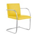 Ver imagem 1 de Cadeira Brno para Escritório Couro Sintético Amarelo Tubular Cromada