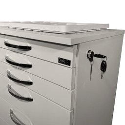 Mesa Auxiliar Odontológica com Tranca para Todas As Gavetas - 4