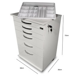 Mesa Auxiliar Odontológica com Tranca para Todas As Gavetas - 2