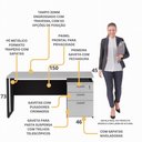 Ver imagem 3 de Escrivaninha Mesa Escritório 150cm 3 Gavetas Flex Multimóveis CR25322