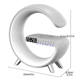 Luminária Inteligente Branca Relógio Rgb Carregador Indução - 3