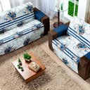 Ver imagem 2 de Protetor Sofá Estampado 2 e 3 Lugares - Floral Azul Marinho