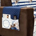 Ver imagem 3 de Protetor Sofá Estampado 2 e 3 Lugares - Floral Azul Marinho